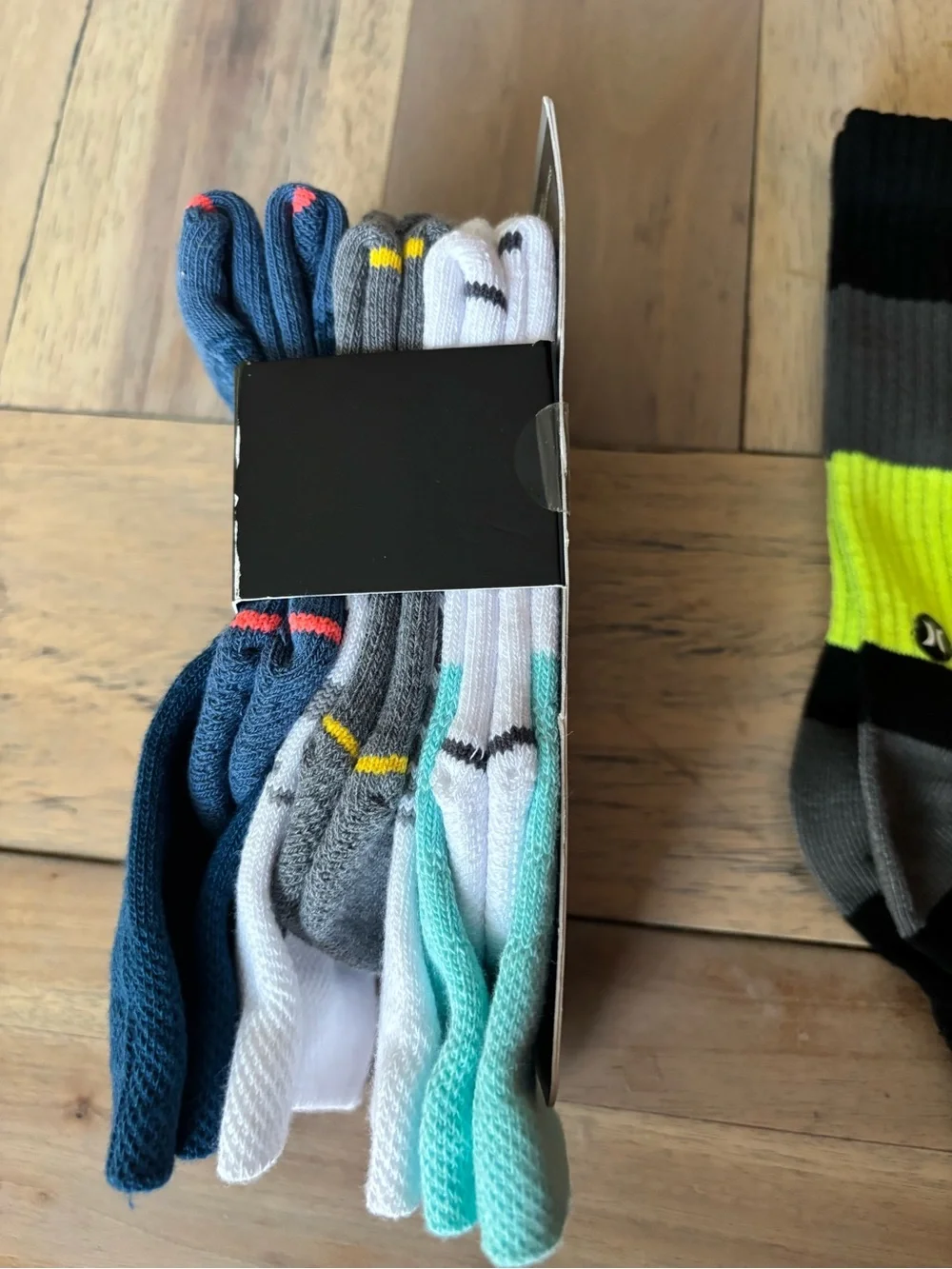 Under Armour Mixed Crew Socks Pack with Black and Neon Yellow Accent